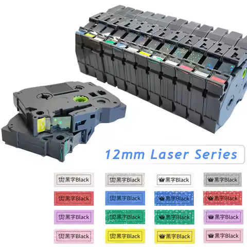 12mm 18mm 24mm Laser Checkered/Star label Tapes Compatible tze-231L2 laminated tze-131L1 TZE-231L1 f