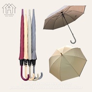 UV Block Straight Umbrella Payung Golf Windproof Umbrella Payung Besar Curved Handle Raining Sun/Pay