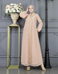 SIGAWA-(COD) Gamis Sherra Rosella Gown Warna SALLEM Bahan Ceruty Baby Doll
