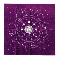12 Constellations Tarot Card Tablecloth Velvet Divination Altar Cloth Board Game Fortune Astrology Oracle Card Pad
