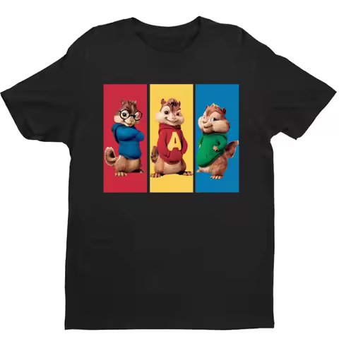 Unisex Shirt Alvin and The Chipmunks: The Squeakquel's Short Sleeve Graphic T Shirts High Quality Co