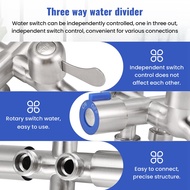 Stainless Steel Three Way Tap Sink Faucet Washing Machine 2 Way Angle Valve with Tape