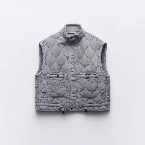 Vest Women Autumn Spring 2024 New Vintage Sleeveless Cardigan Euro-America Style Office Lady Girls V