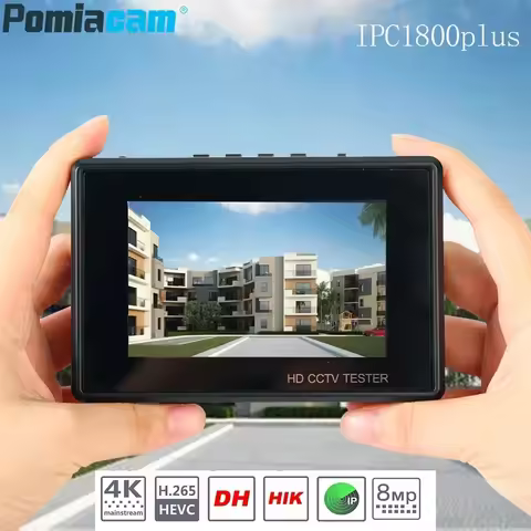 4K H.265 5-IN-1 IP CVBS 1080P 8MP TVI CVI AHD Camera TestBuild in Battery Security Tester Monitor Vi