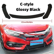 BMW E60 Front Bumper Diffuser Lip Wrap Angle Splitters Side Skirt Spoiler Black & Carbon