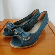 Diana藍色牛皮魚口鞋🔥23號