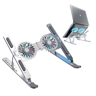 Foldable Silent Universal Portable Notebook Holder Adjustable Aluminium Cooling Fans Laptop Stand Desk Adjustable Laptop Stand Cooling 2 Fan Foldable