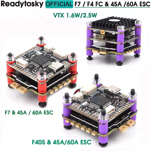 F7 F722 / F4 F405 Flight Control 3-6S & 45A 60A 4IN1 ESC 1.6W / 2.5W VTX Stack For Mark4 APEX XL 5 7