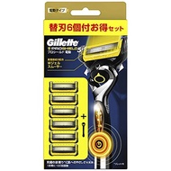 ジレット プロシールド 電動ホルダー カミソリ 替刃6個付(3セット)【ジレット】