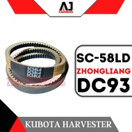 Belt SC58 Kubota Harvester DC93 Zhongliang Brand
