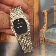 *古董錶LONGINES浪琴真鑽經典黑底方型手錶 19013200 $20000