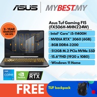 Asus Tuf Gaming F15 FX506H-MHN224W Gaming Laptop (i5-11400H/ 8GB 3200MHZ/ 512GB M.2/ RTX3060 6GB/ 15.6" FHD 144HZ/ W11)