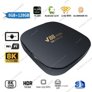 รุ่นใหม่ กล่องทีวีดิจิตอล กล่องรับสัญญาณtv Android TV Box Smart Box กล่องรับสัญญาณทีวีดิจิตอล 8+128G WiFi 4K HD YouTube Google Play NETFLIX iQIY WeTV