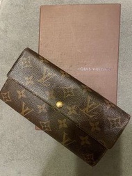 LV Louis Vuitton 保證正版 老花經典皮夾 長夾 錢包 發財包 有零錢格 多卡夾