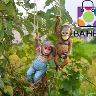 BAIHEE Monkey Statue, Resin Garden Decoration Monkey Hanger Sculpture, Ornaments Monkey Chimp Waterp