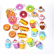 GANTUNGAN Squishy Keychain Cute Keychain Squishy Mini Cute Fast Food Donut/Squishy Toy Keychain/Stre