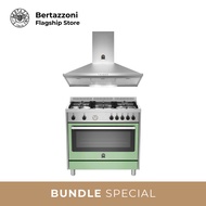 [Bulky] Bertazzoni RIS95C61LBX Free Standing Range Cooker Bundle 2(RIS95C61LBX + KPL90PLAG1XA)