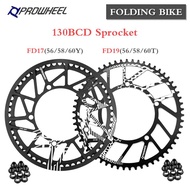 PROWHEEL Sprockets 130BCD Fold Bicycle Chainrings 56T 58T 60T Chain Wheel 11 Speed Chainring Crank Parts BMX Chainrings