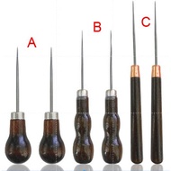 1PCS Wooden Handle Awl Punch Tool for DIY Leather Craft Sewing Awl Shoes Repair Tool Hand Stitcher A