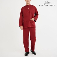 Gene Martino Baju Melayu Premium Dull Satin Classic Fit 777 - Vermillion Red 59
