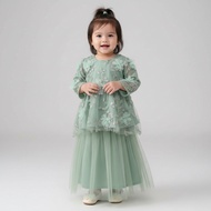 Baby Girl Baju Kurung Newborn Baju Raya 2026 Lilac Sage Green Rich Brown Teal Blue Baby Dress
