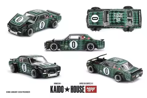 Kaido House x Mini GT 1:64 249 2000GT-R (KPGC10) V1 Green Model Car JDM Collection Limited Edition A