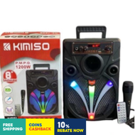 READY STOCK KIMISO QS-7806 8" Portable Bluetooth Karaoke Speaker Karaoke*LED light Speaker* with MIC