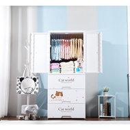 Large Storage Cabinet with Wide Double Doors for Children's Clothes and Organization Storage 66Plast