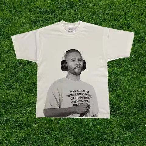 Frank Ocean Frank Ocean Rapper Hip Hop Black White Portrait American Men's Women's Short Sleeve T-sh