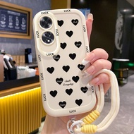 Casing hp for OPPO A60 4G Case Love Pattern HP Case Silicone Softcase Personalized Hanging Strap All