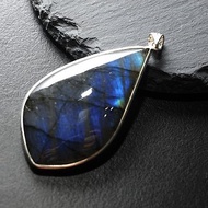 藍色拉長石銀墜 (寶石、水晶、晶礦、擺件)2