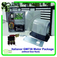 Autogate Italianor GM738 (Counter, Nylon Gear) DC Sliding Motor Full Package Kit Set WITHOUT Gear Rack