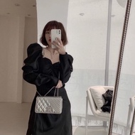 Chanel coco boy漆皮銀色鏈條包 20×12 9新 配件塵袋