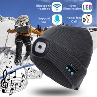 Snow Cap berlampu dan  Bluetooth LED Hat Wireless Smart Cap Headset Headphone