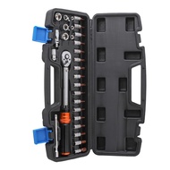 【FSFO】28pcs 1/4in Drive 2-24N.m Torque Wrench Bike Socket Spanner Motorcycle Ratchet
