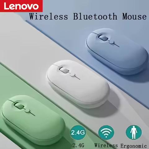 Lenovo Wireless Bluetooth Mouse Portable Magic Silent Ergonomic Mice For Laptop Tablet Notebook Mobi