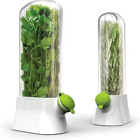 Refrigerator Herb Crisper Saver Pod Container Vegetable Preserving Bottle Keep Herb/Cilantro/Mint/Pa