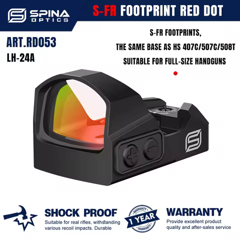 SPINA OPTICS Lone Hawk LH-24 2MOA S-FR Pistol Red Dot Sight IP7 Waterproof Fit 9mm 12GA G17/19 HS 40