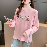 [TSHIRTWOMEN] Baju T Shirt Perempuan Lengan Panjang T-shirt Plus Size Long Sleeve Blouse Clothes