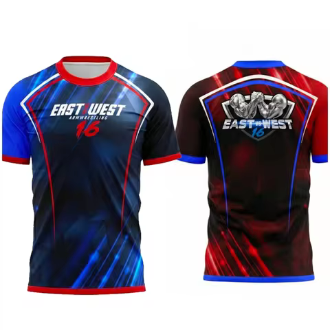 EAST VS WEST 16 Arm Wrestling Oversized Unisex Jersey Tshirt Wrist Training Fitness Sportswear Quick