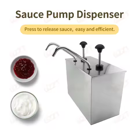 GZZT SP Stainless Steel Sauce Pump Dispenser with Food-Grade Plastic Tubing for Chocolate Tomato Syr