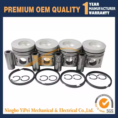4 set 4D32 Piston + Piston Rings For Mitsubishi 4D32 4D32T Engine