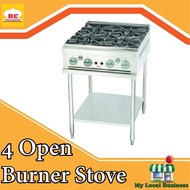 Open Burner Stove | 4 Open Burner Stove With Stand | Dapur Stainless Steel 4 Burner dengan Kaki |