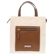 Marni SHMP008800 托特包，帆布和皮革材質，NATURAL駝ブラウン(0909)，成色極佳 [二手] MARNI