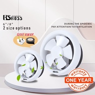 BS BOSS exhaust fan 6 inch 8 inch Round PVC Wall Type Ventilation fan Exhaust Fan Bedroom Living Roo