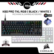 CORSAIR K60 PRO TKL RGB | Black / White | OPX Switches | Tenkeyless Optical-Mechanical Wired Gaming 