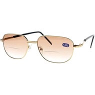 Bifocal Tinted UV400 Uni Gold Reader Reading Glasses Sunglasses sun-reader