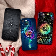 Soft black phone case for iPhone 5 6S SE X XS Max XR 6 7 8 Plus 29HK compass case