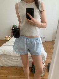 linen banding short pants (sky blue)