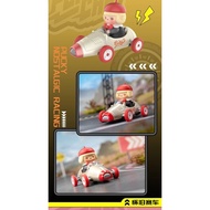 【In Stock】MIX Super Track Series POPCAR Blind Box Popmart Skullpanda Retro Car Mini Taxi Antique Car